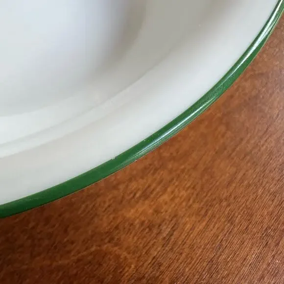 Corelle White Dark Green Rim Soup Cereal Bowls Holly Pattern by Corning Set of 4 - Picture 2 of 7